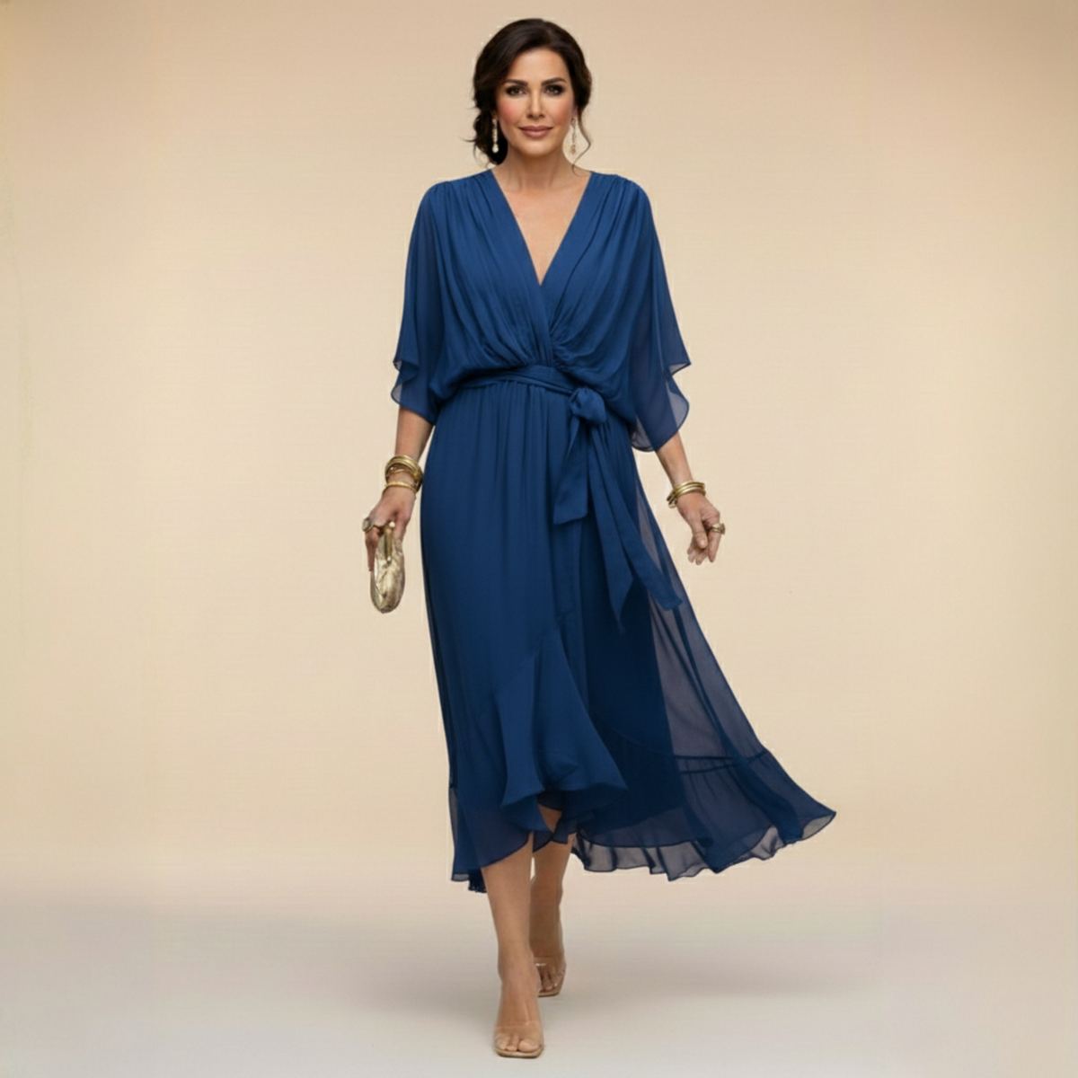 Kasia | Elegancka sukienka wrap z dekoltem w kształcie V