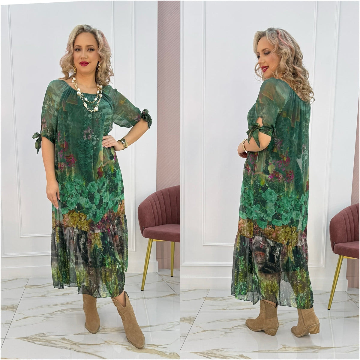 Olesia™ Elegancka Kwiatowa Sukienka Maxi
