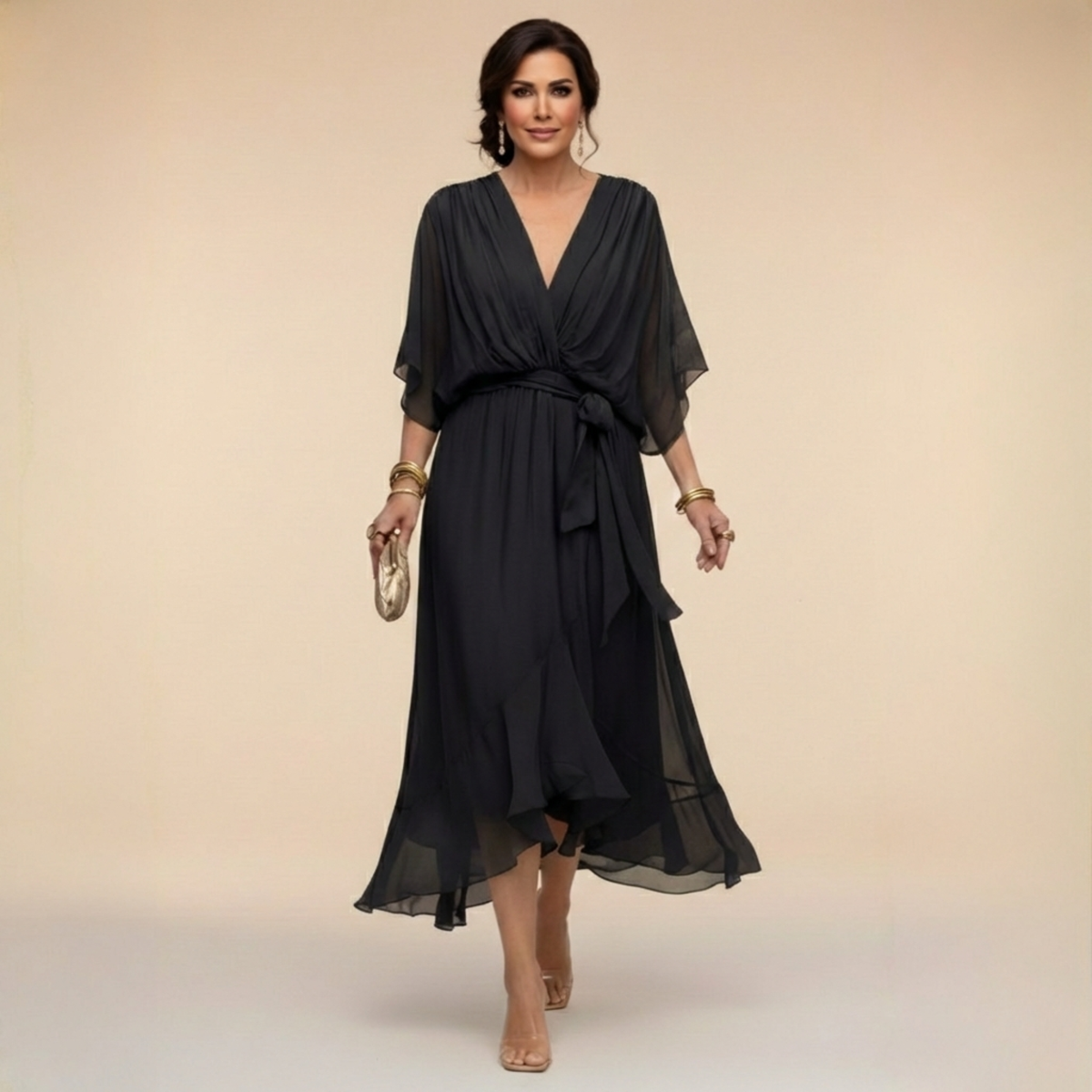 Kasia | Elegancka sukienka wrap z dekoltem w kształcie V