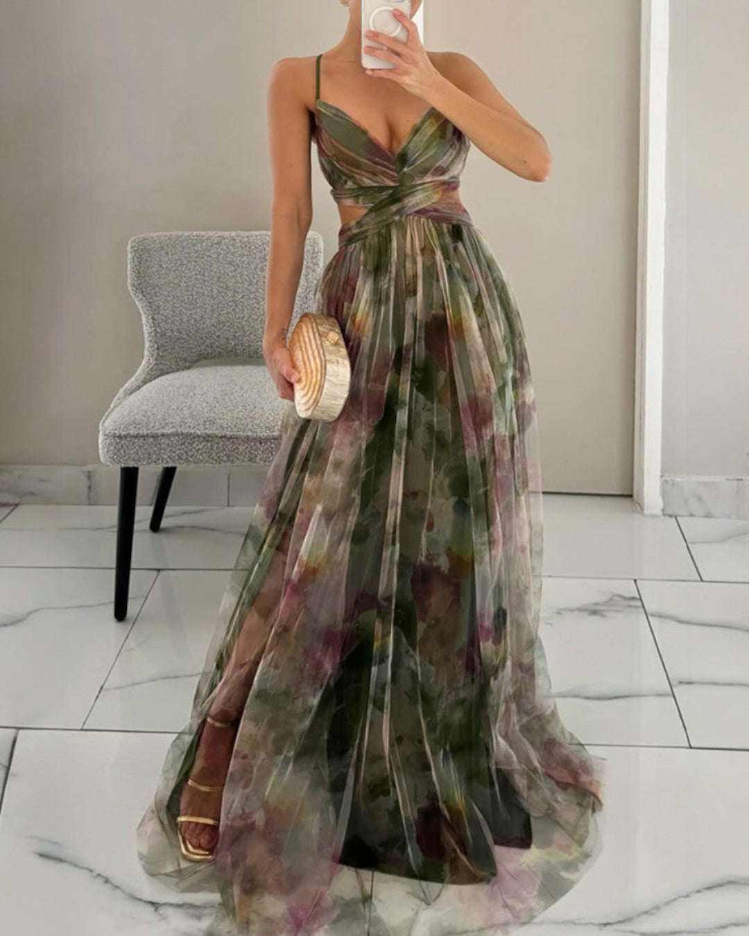 Giselle Letnia sukienka maxi w kwiaty