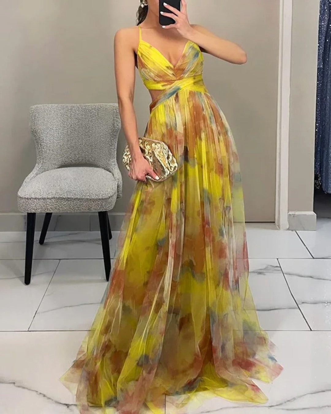 Giselle Letnia sukienka maxi w kwiaty