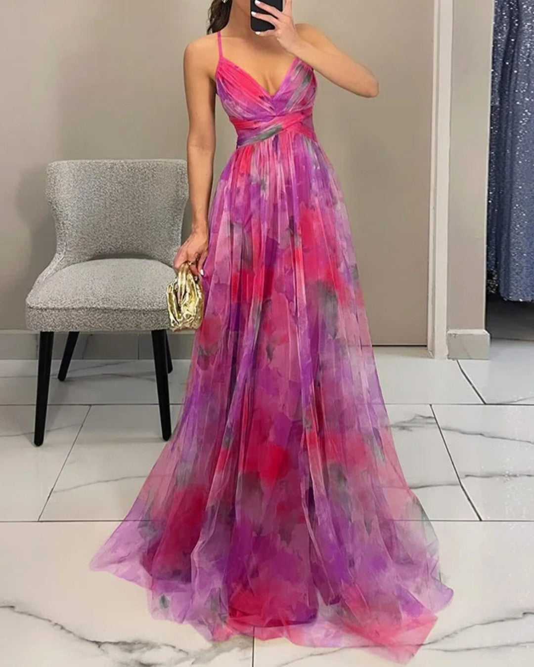 Giselle Letnia sukienka maxi w kwiaty