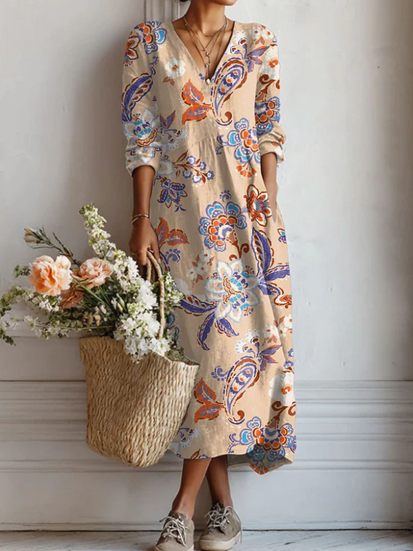 Maxi sukienka boho z bursztynu