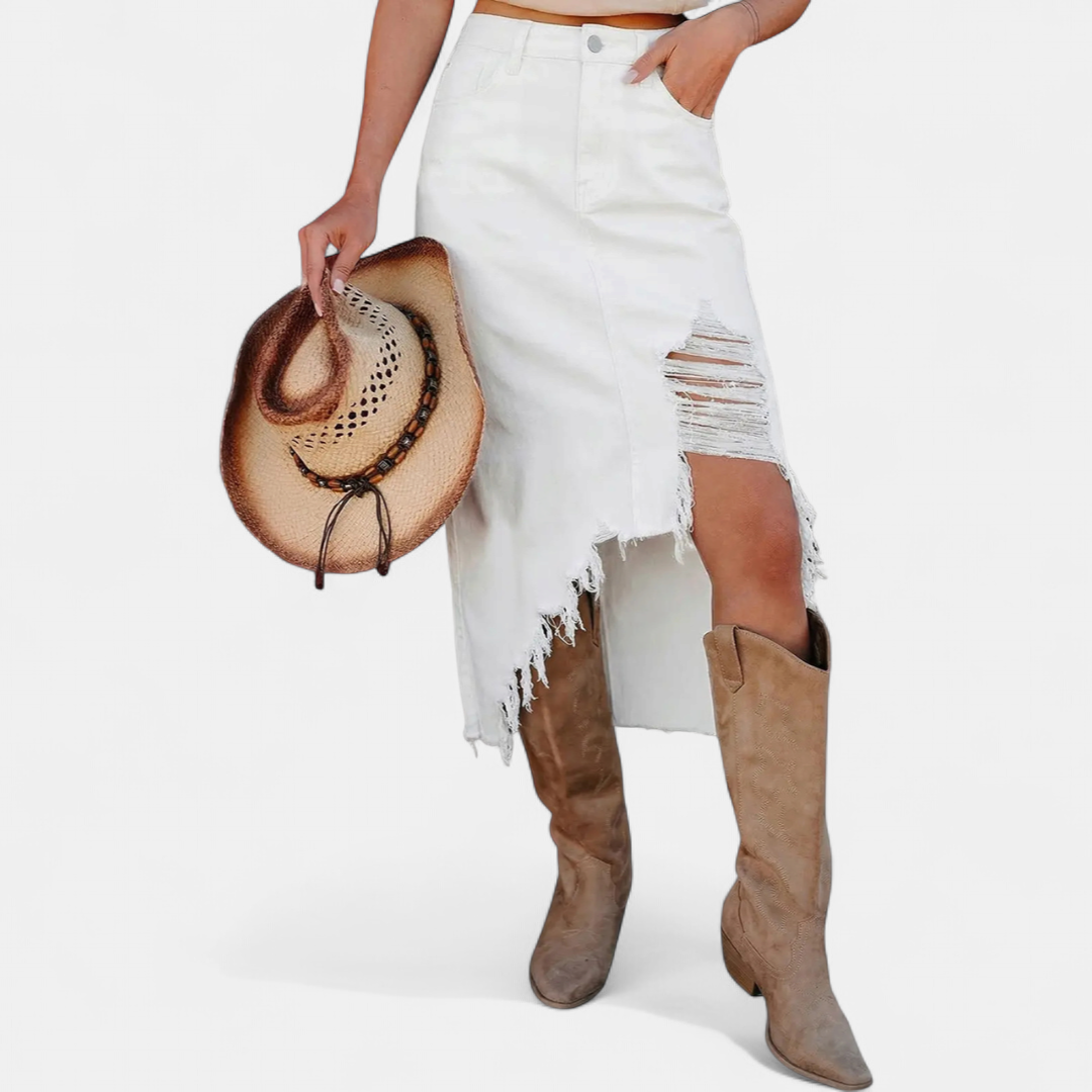 BLAKE™ – Luźna Spódnica Maxi z Denimu z Wysokim Stanem