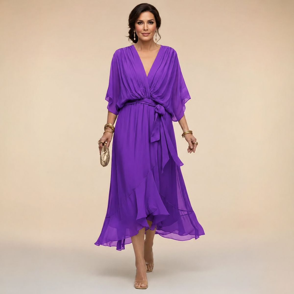 Kasia | Elegancka sukienka wrap z dekoltem w kształcie V