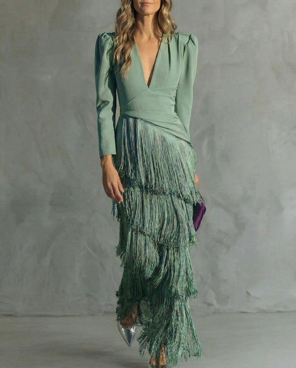 Chiara™ | Elegancka sukienka z efektownymi frędzlami