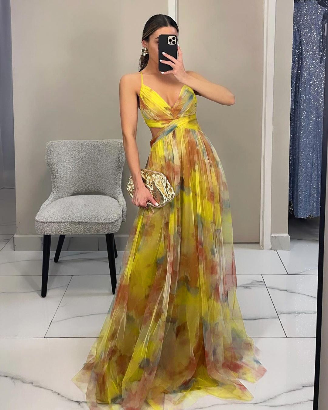 GISELLE | Sukienka Maxi z Chiffonu
