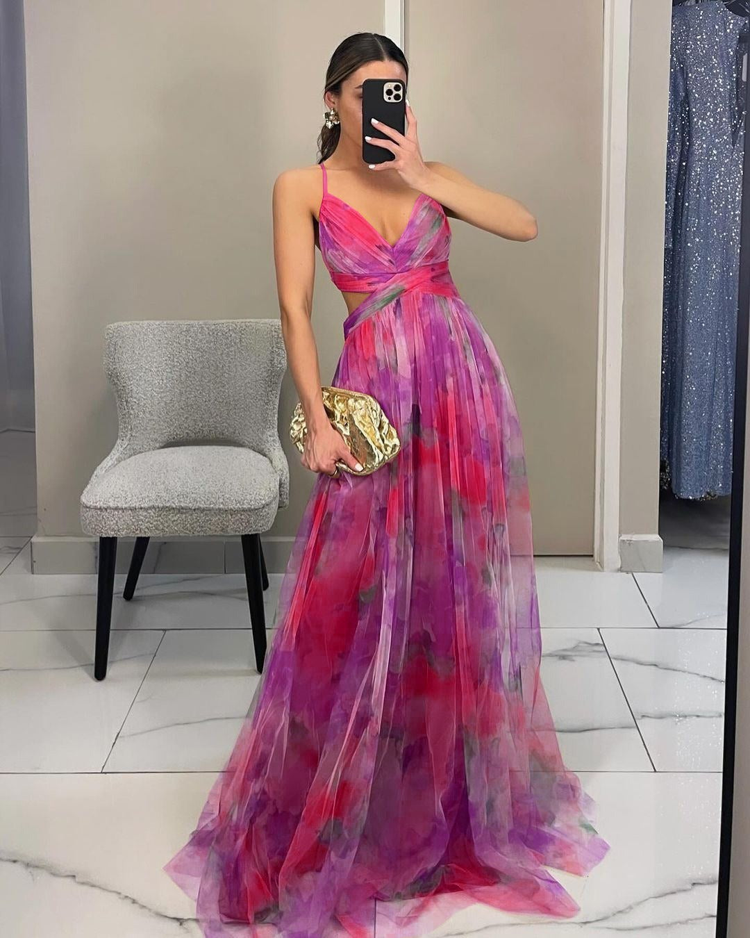 GISELLE | Sukienka Maxi z Chiffonu